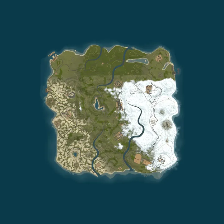 Map of RUSTOLUTION.GG 2x Monthly | Solo Duo Trio Quad | 50% Upkeep | N