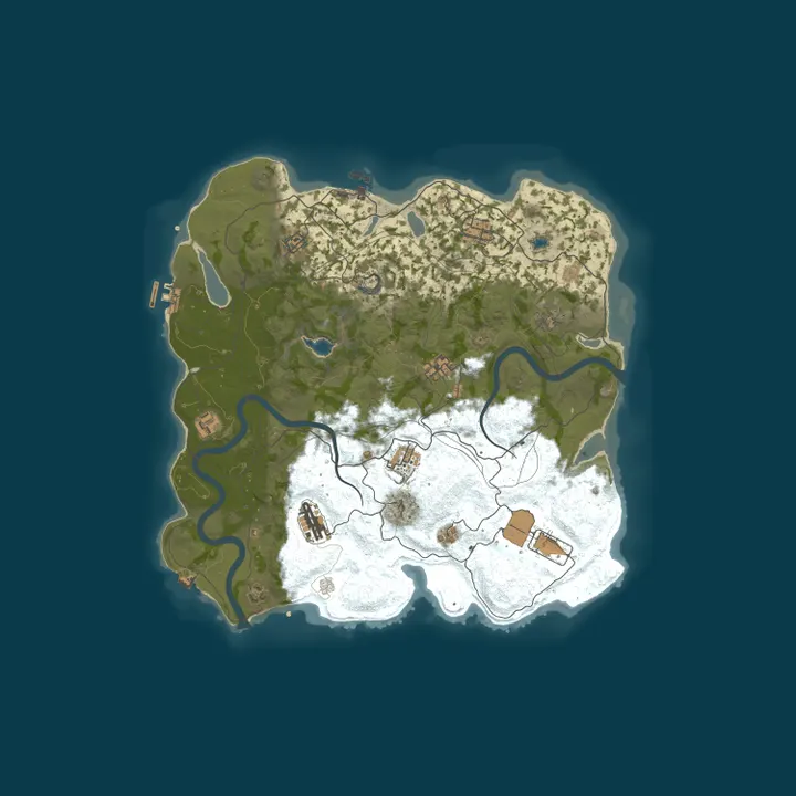 Map of RUSTOLUTION.GG 2x Monthly | Solo Duo Trio | 50% Upkeep | No BP 