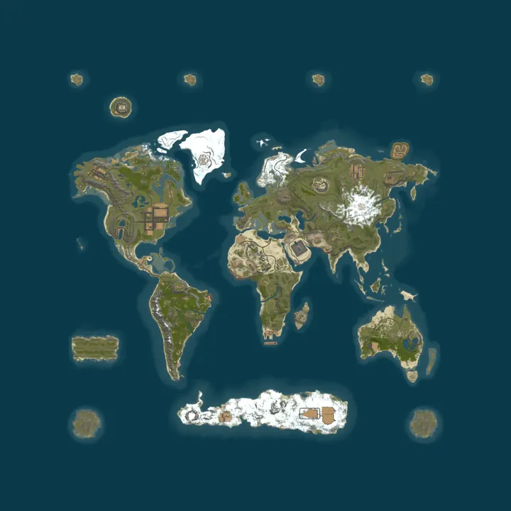 Map of Hex EU LUX 5x PVE | Skills | Jetpack | Quests | Raid Bases