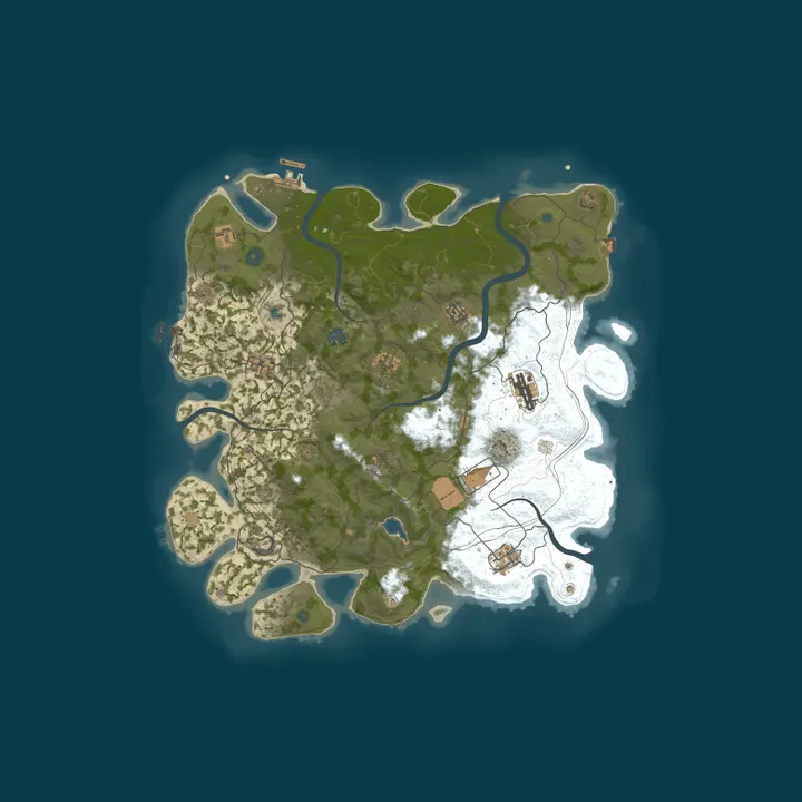 Map of #3 EPIC RUST MAX3 [X2|TP|KITS|RPG|PVP] 22.10 Wipe