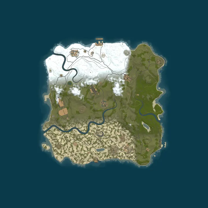 Map of CM RUST AU 2x PVE with PVP zones.