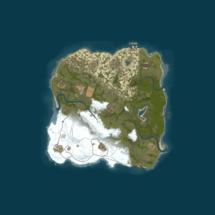 Map of RustForNoobs.com Primitive | Bow / Melee |  Medieval